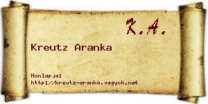 Kreutz Aranka névjegykártya